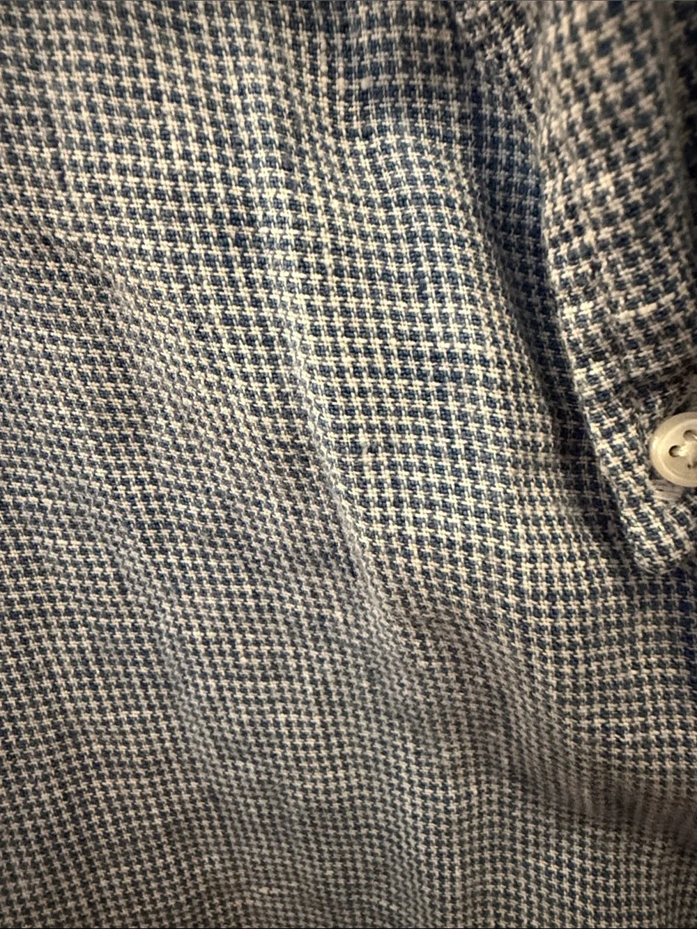 J. Crew Men’s Irish Linen Blue & White Button-Down Shirt